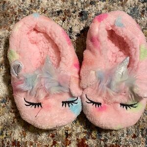 Magical Unicorn Kids Slippers - Pink and Multicolor